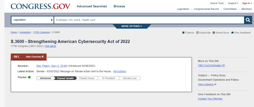 US Cybersecurity Bill