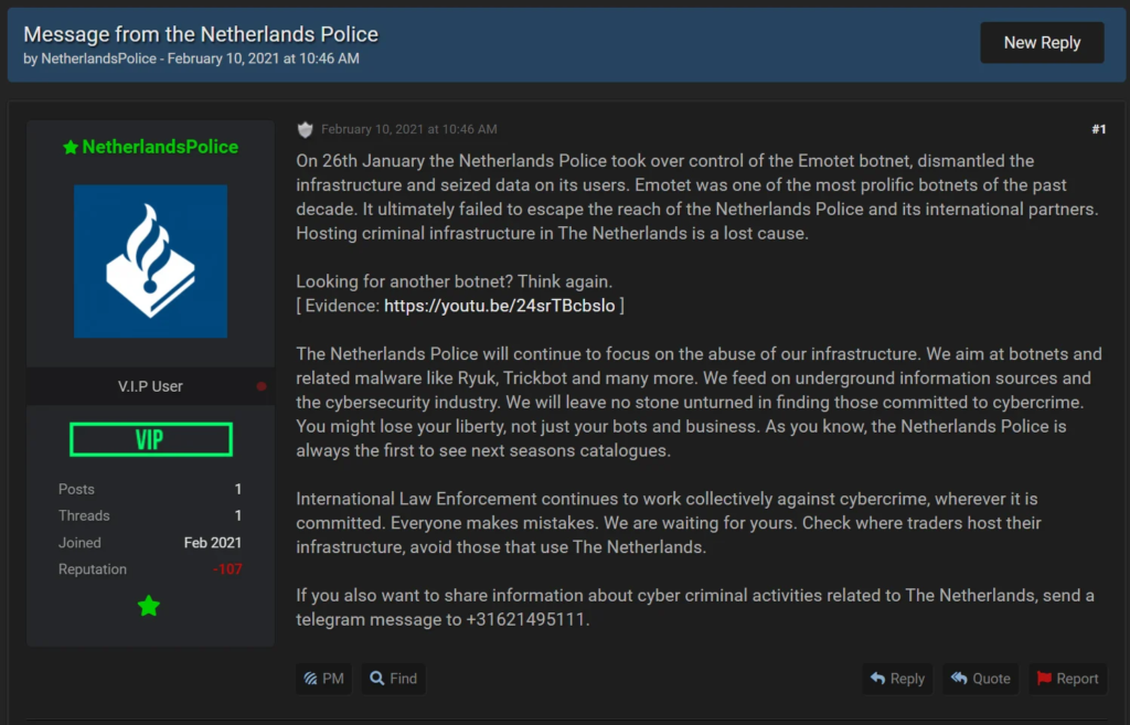 Dutch Police warn RaidForums